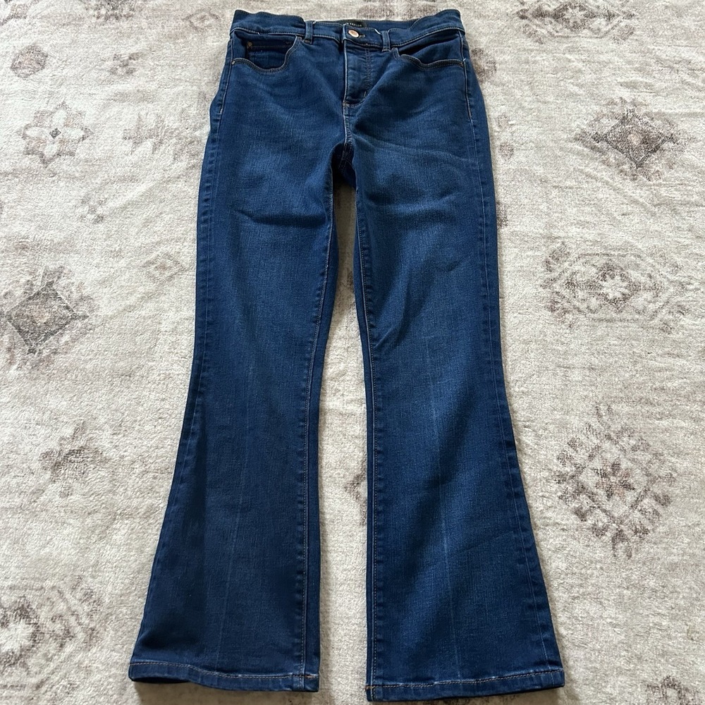 Ann Taylor The Boot Crop Jean Size 4 Dark Blue Jeans Bootcut Classic Denim EUC